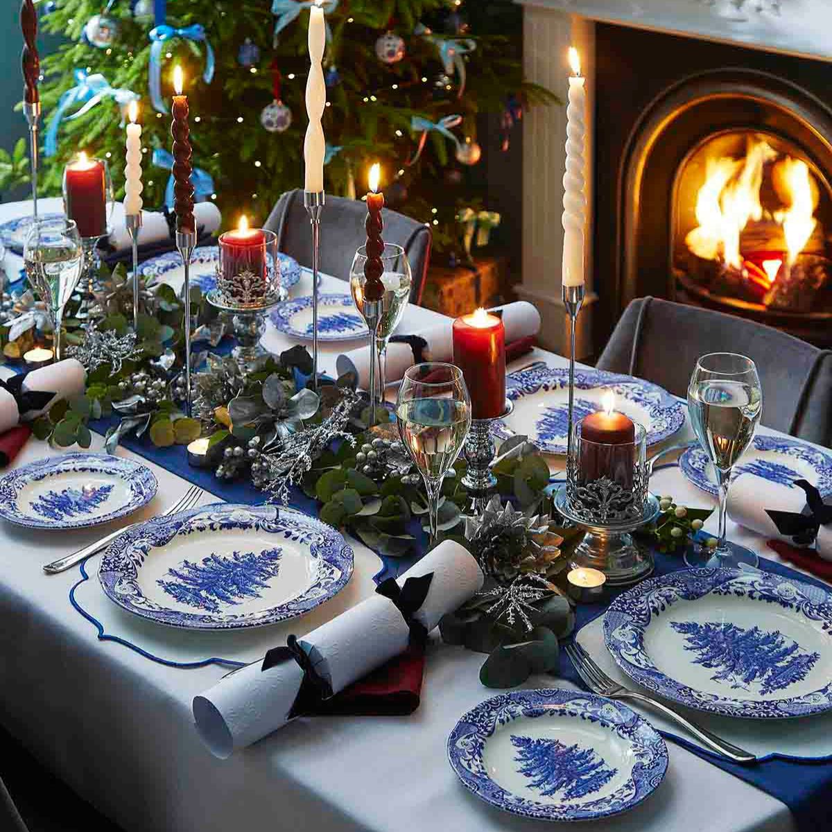 Blue Italian Christmas Tree Bowl image number null